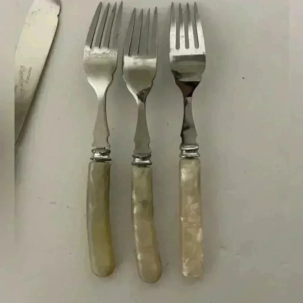 Vintage Holt Renfrew Sterling Silver w Mother of Pearl Handles - 9pc Set - Picture 12 of 13